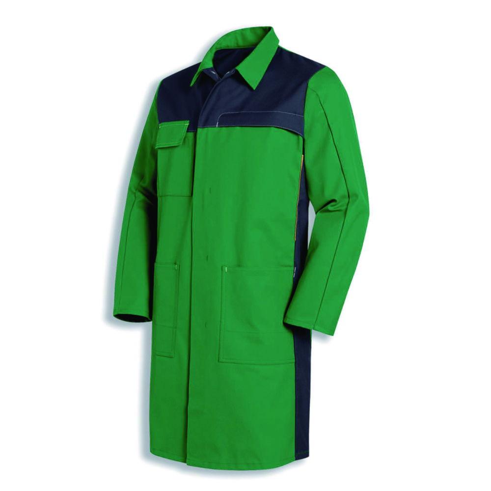 Uvex Men’s Laboratory Coat, Size 106/110, Green, 65% Cotton, 35% PE, 1/1 Arm with Snaps, Type 16283

