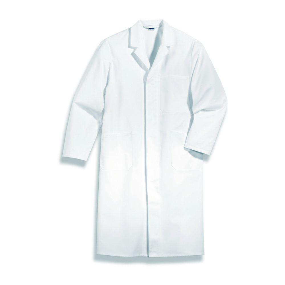 Uvex Men's Laboratory Coat, Size 58, White, 100% Cotton, Length 115 cm, Model 143

