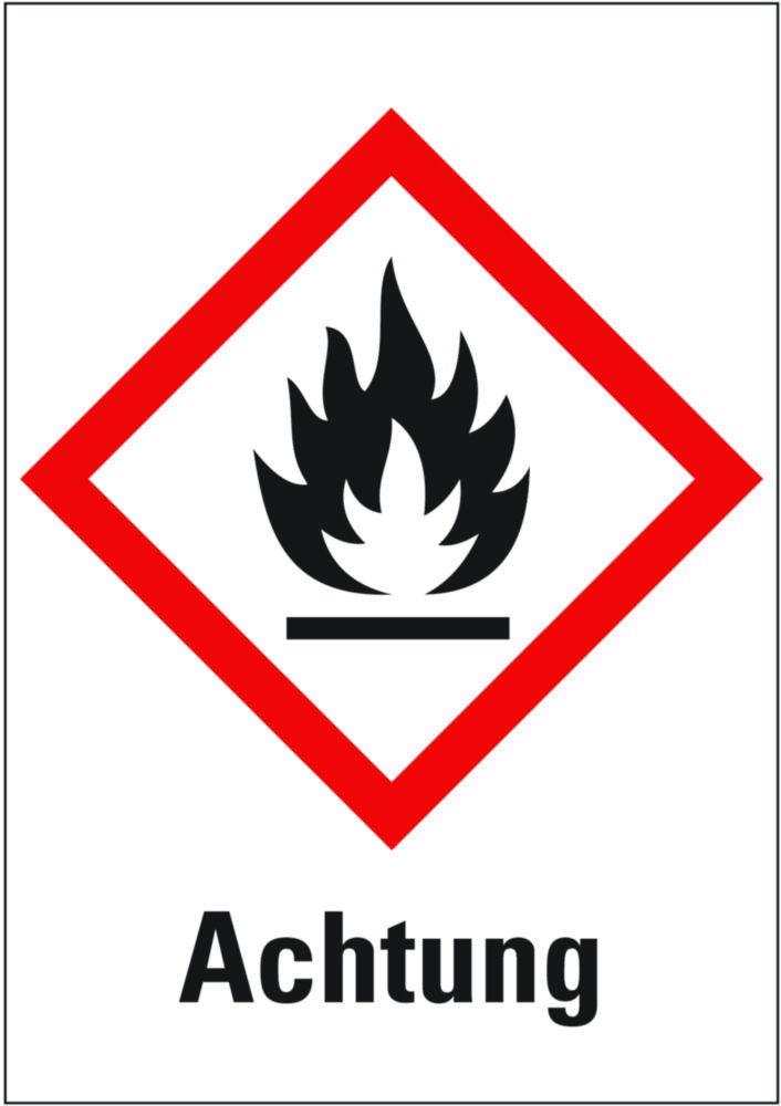 Kroschke Hazardous Material Symbol, Warning of Flammable Substances, 37 × 52 mm, Pack of 6