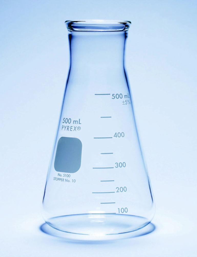 DWK Erlenmeyer Flask 125 mL, Wide Neck, Thick Walls, Conical, Graduated, Pack of 12

