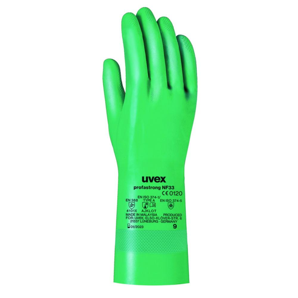 Uvex Nitrile Gloves PROFASTRONG NF33 ca. 33 cm, Size 8, Type 60122, Green, Pack of 12 Pairs

