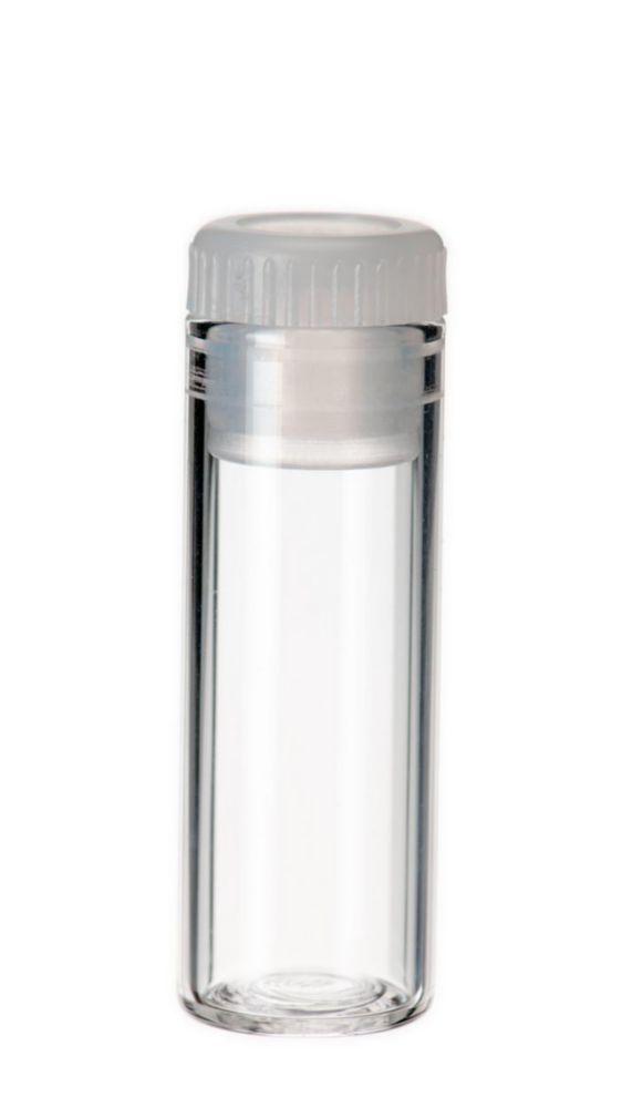 LLG Shell Vials N 12, 2 mL with Stopper, 11.6 mm O.D., 31.5 mm Height, Clear, Flat Bottom, Pack of 100