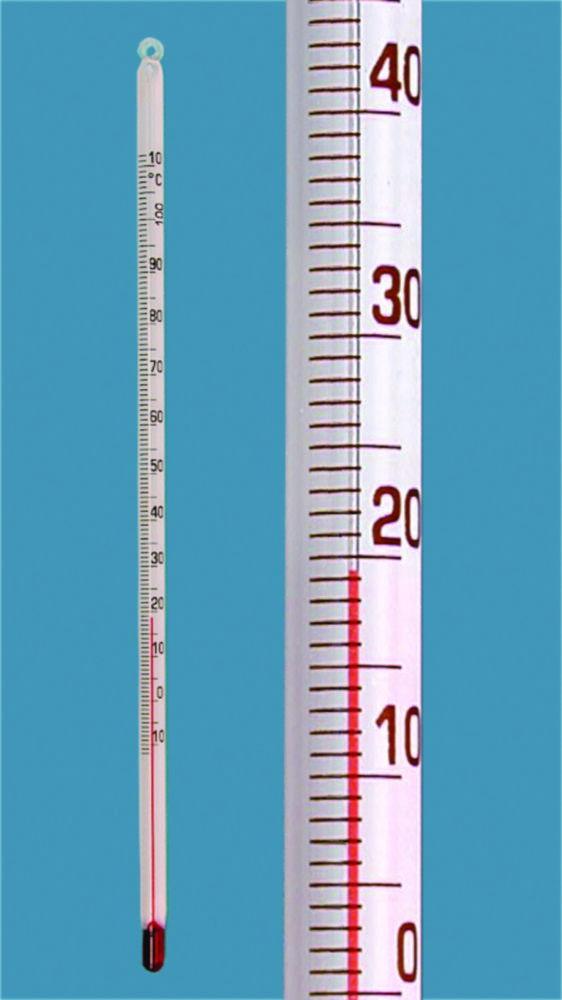Amarell Rod Thermometer -10...+110:1°C White Coated, Red Special Filling, Completely Immersing, Length 300 mm