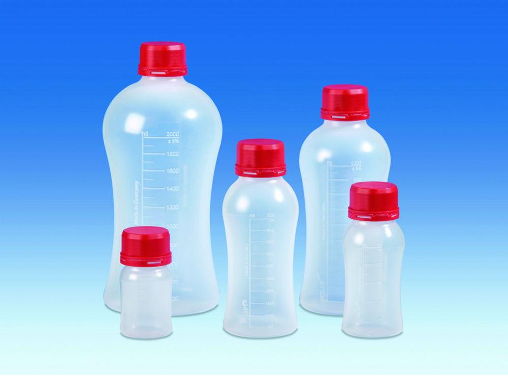 VITLAB VITGRIP Laboratory Bottles, 1000 mL, PP, with Originality Closure GL45 (Pack of 6)