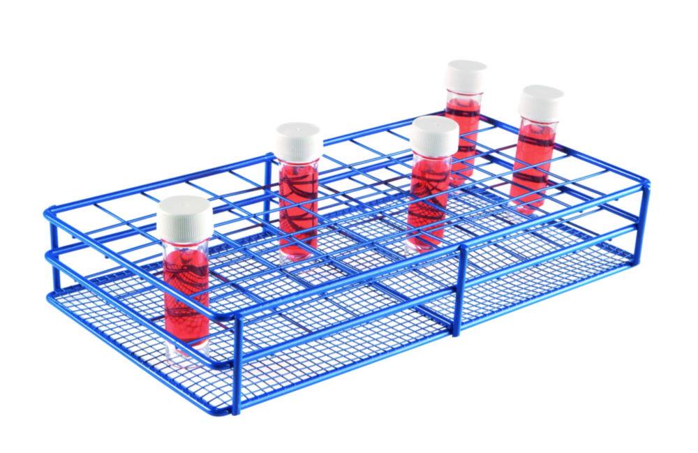 Heathrow Scientific Test Tube Rack 5x10 Wire, Blue Coated Steel