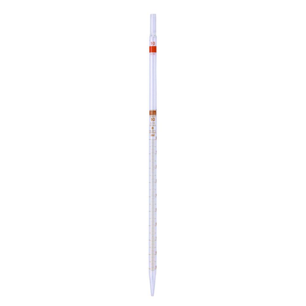 Hirschmann Laborgeräte Graduated Pipette 0,5ml:0,01ml Graduation, Clear Glass, Brown Graduated