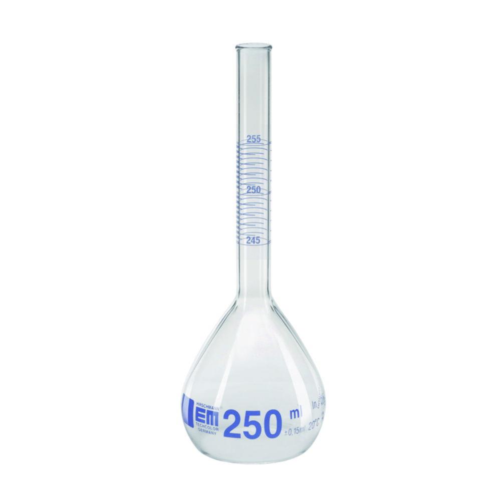 Hirschmann Volumetric Flask 20 ml, Subdiv. 0.5 ml DURAN, Prepacking Regulation