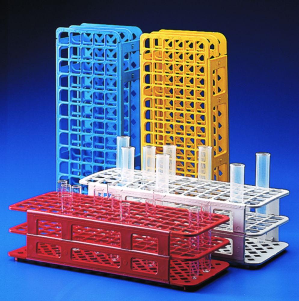 Kartell Universal Test Tube Rack for 60 Tubes, Diameter 16mm, PP 105 x 246 x 72mm, Red