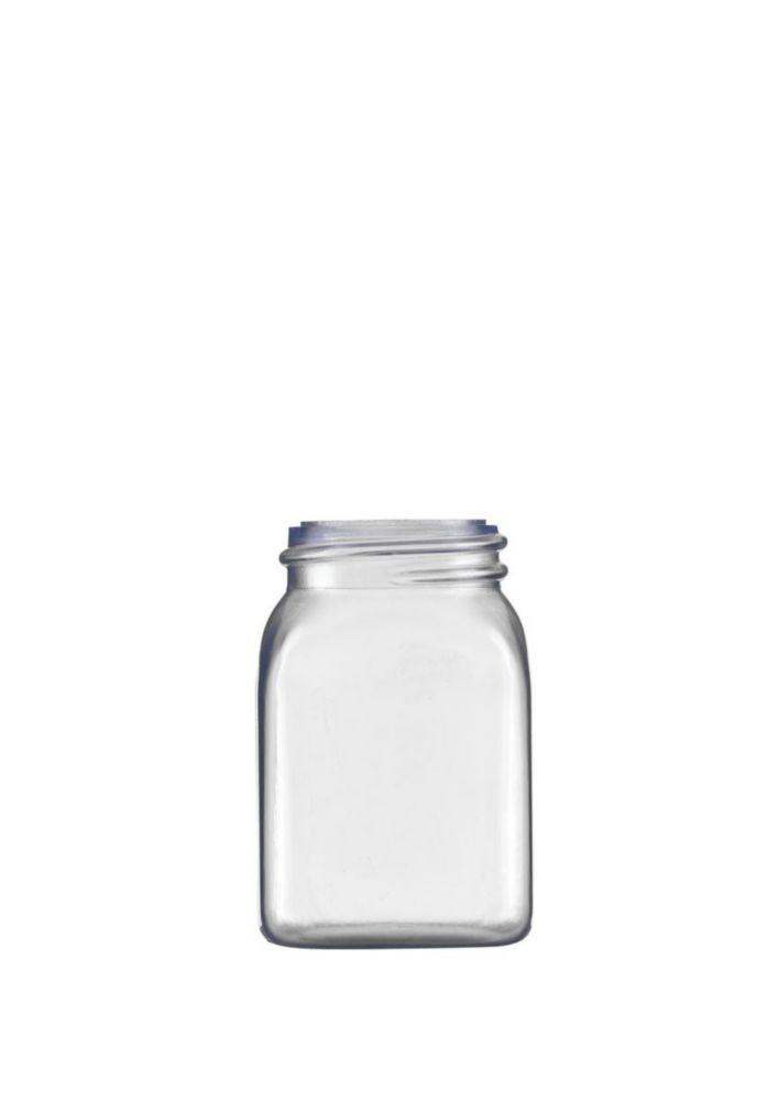 Kautex Square Wide Neck Container, 50 mL, Hard PVC, Clear Cap