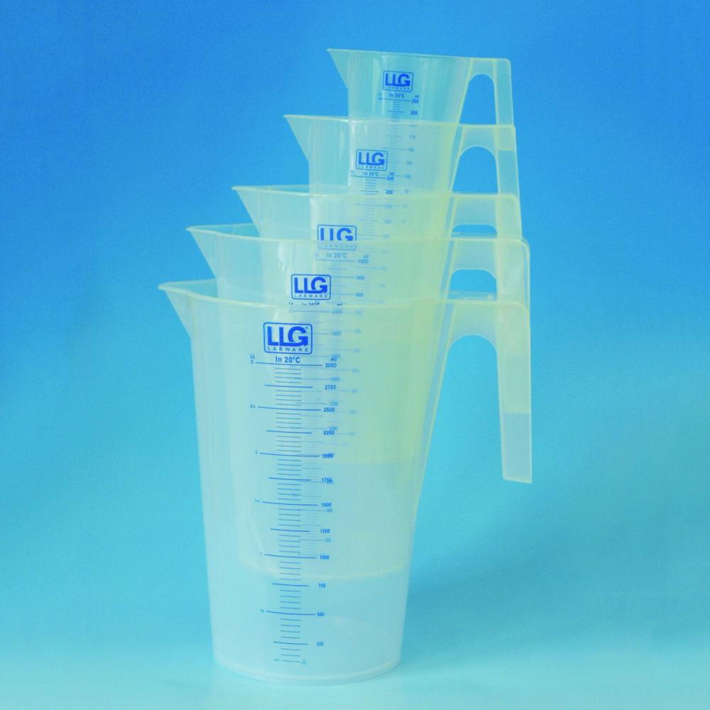 LLG Beaker 2000 ml, PP ISO 7056, Blue Scale, with Handle