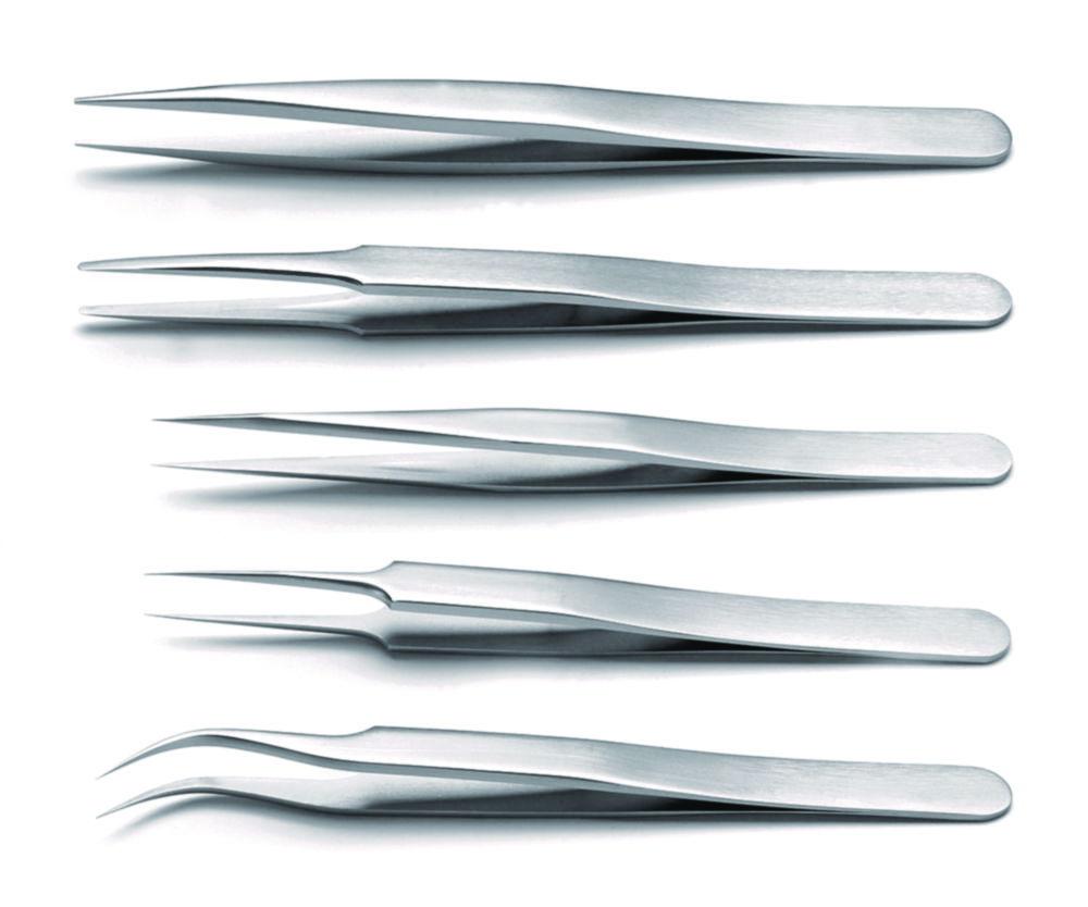 Ideal-tek High Precision Tweezers (115 mm, Very Fine Curved 45° Tip, Stainless Steel, Anti-Magnetic, Anti-Acid)