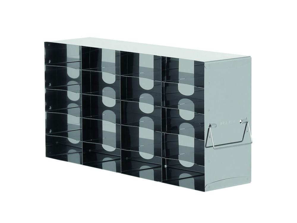 Standard rack for refrigerators 278x561x139mm for 20 cryoboxes, 50mm high, stainless steel