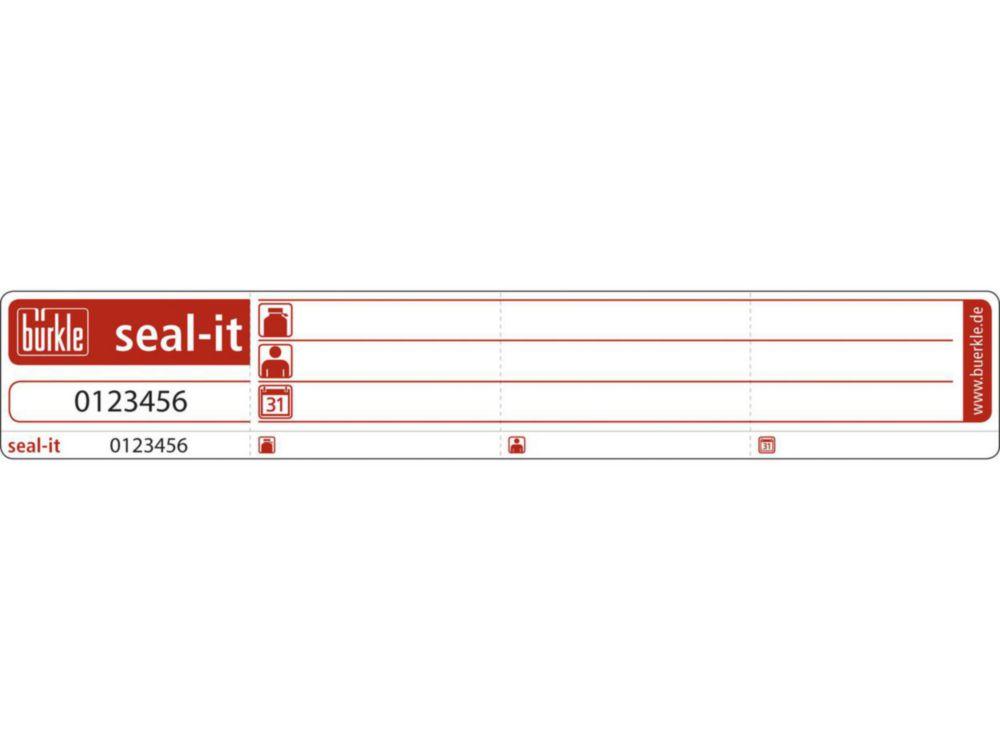 Bürkle Seal-it Labels, Red, Neutral Design, Roll of 500 with 7-Digit Serial Numbers