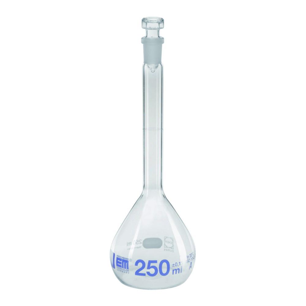Hirschmann Laborgeräte Volumetric Flask 200mL DURAN Class A, NS 14/23 with Glass Stoppers