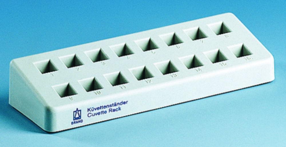 BRAND Cuvet Stand PP Grey PlastiBRAND 16 Places 210x70x38 mm