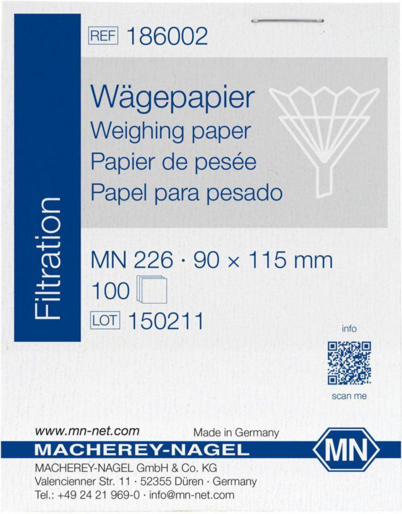Macherey-Nagel Weighing Paper MN-226, Block of 100 Sheets, 90 x 115 mm