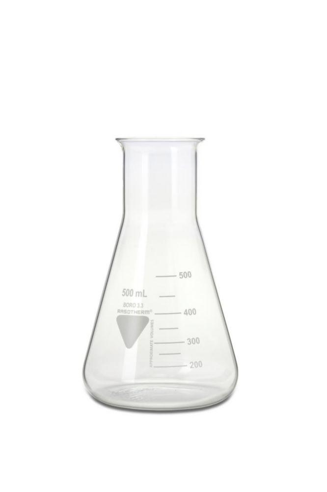 Scherf Erlenmeyer Flask 500 ml, Wide Neck, Boro 3.3, Pack of 10