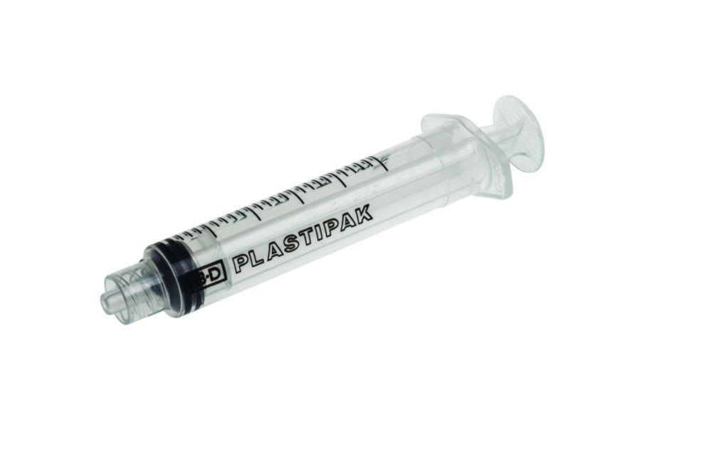 Becton Dickinson Plastipak Disposable Syringes 5 ml PP, with Luer-Lok Nozzle, with Two-Piece Plunger, Concentric, Sterile, Pack of 125