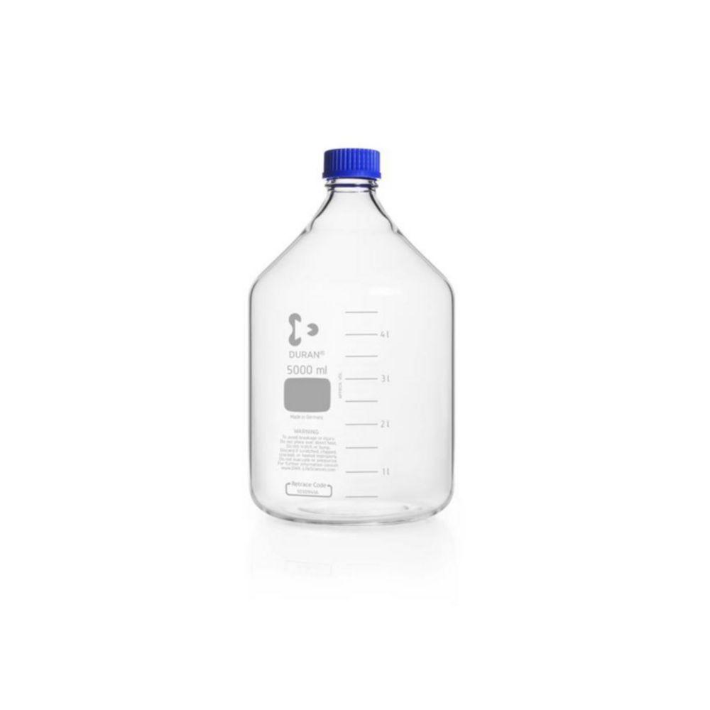 DWK Duran 5000 mL Clear Glass Laboratory Bottle with GL 45 Screw Cap
