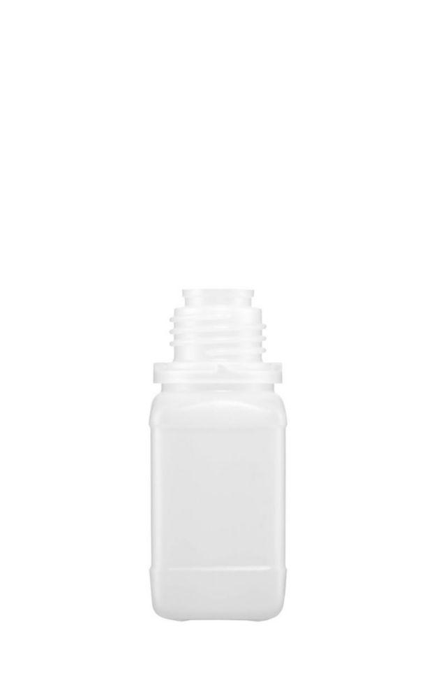 Kautex Textron Square Reagent Bottle - 100ml Narrow Neck PE-HD Without Screw Cap