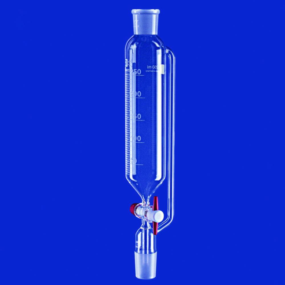 Lenz-Laborglas Dropping Funnels, Cylindrical, with Pressure Equalizing Tube, Cap. ml 1000, Socket/Cone NS 29/32, Cap. ml 10
