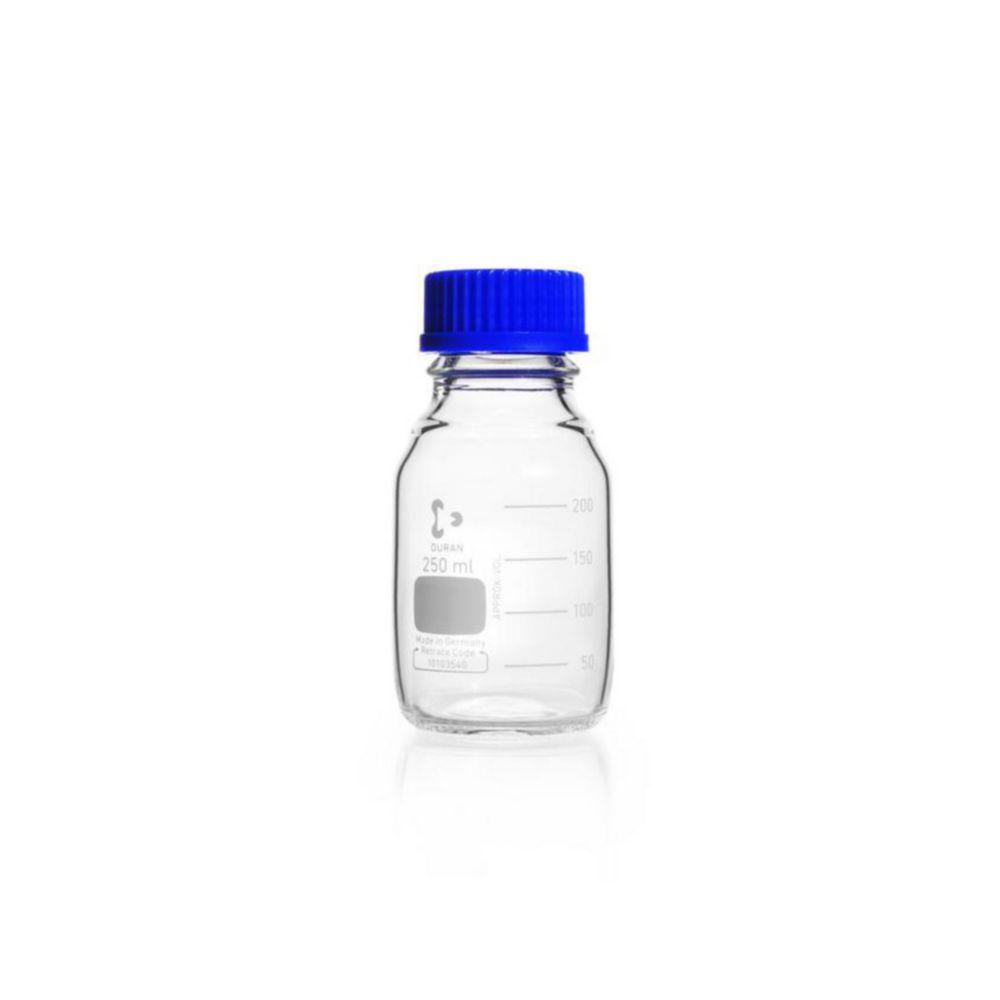 DWK Duran 250 mL Clear Glass Laboratory Bottle with GL 45 Screw Cap