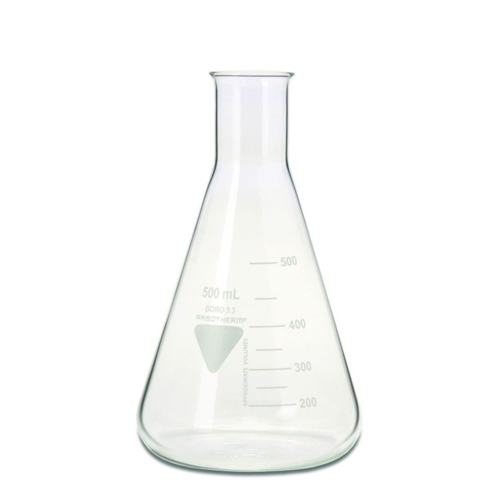 Scherf Erlenmeyer Flask 50 ml, Narrow Neck, Boro 3.3, Pack of 10