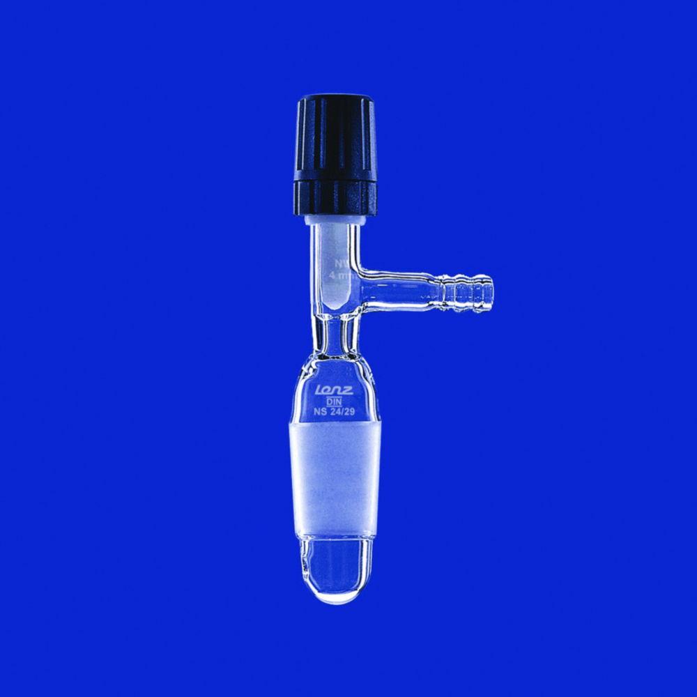 Lenz-Laborglas Needle Valve Stopcocks for Desiccators with Lid Tubulation (Cone NS 24/29, Bore NW 25)
