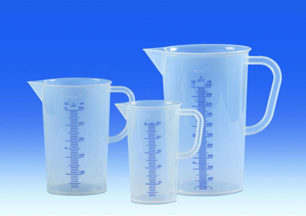 VITLAB Measuring Jug 50 ml, PP with Moulded Graduation, Blue