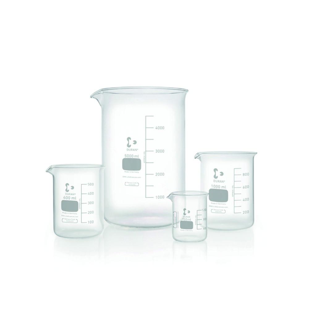 DWK Duran Low Form Beaker with Spout, 2000 mL