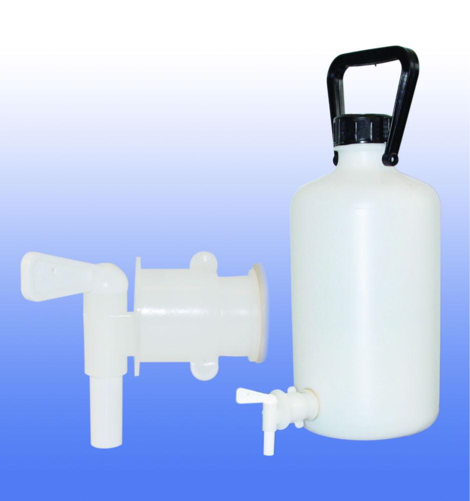 LLG Bottle Carboy 5 Ltr, Narrow Mouth Ø 167 x H 355mm, With Stopcock, HDPE