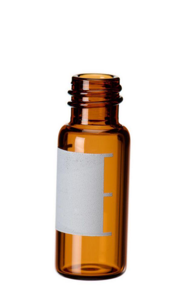 LLG Labware Threaded Bottle 1.5 mL, Amber with Flat Bottom, Thread ND 8, 32 x 11.6 mm, Pack of 100