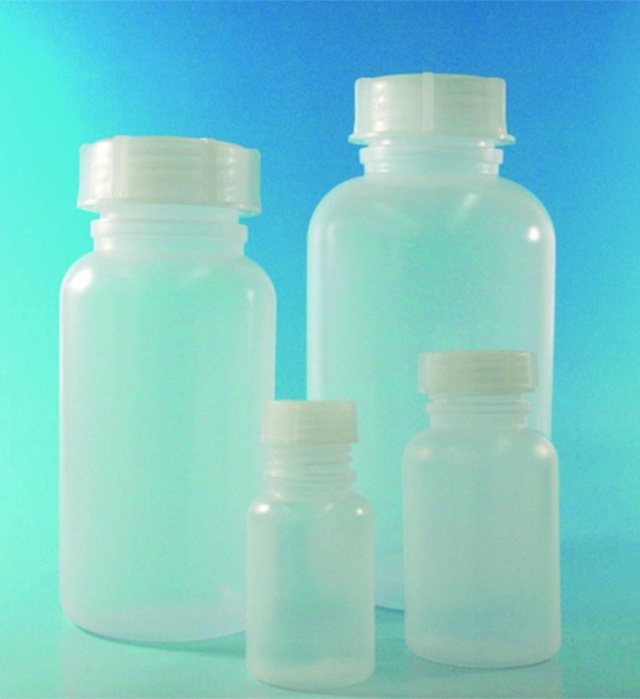 LLG Wide Neck Bottle 100 mL, Round, LDPE Natural, with Closure, Pack of 20