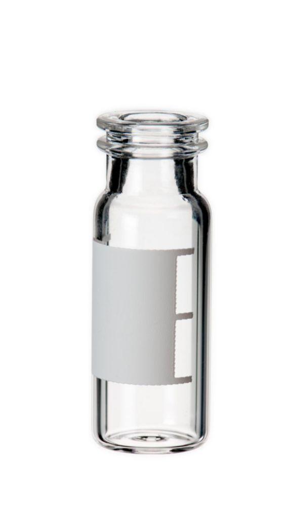 LLG Snap Ring Bottle 1.5 mL, Clear, 1st Hydrologic Class, 32 x 11.6 mm, Writing Label and Filling Mark, Pack of 100