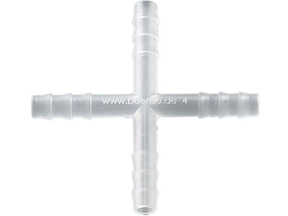 Bürkle Crossed Connector 4 mm, PP Cylindrical Nozzles, Pack of 10