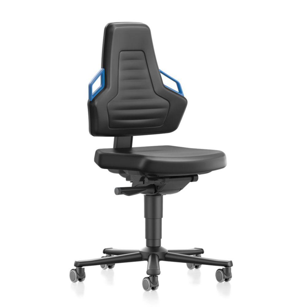 Interstuhl Büromöbel Working Chair Nexxit 2 with Castors Supertec Black, Handles Blue, Without Arm Rest Black