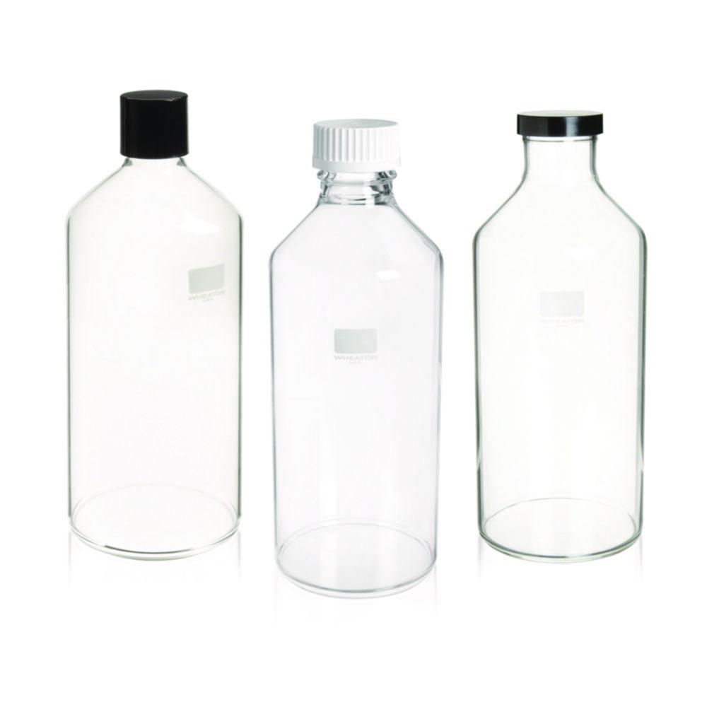 DWK Wheaton Roller Bottles 4230mL with Black Phenolic Resin Screw Cap 38-415 with Styrene Butadiene Insert (110mm x 550mm), Pack of 4