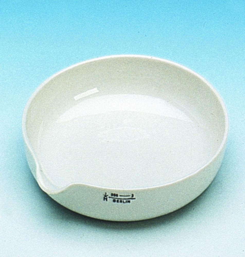 Haldenwanger Porcelain Evaporating Basin 50 mm Ø Flat with Spout Glazed DIN 12903 Form A
