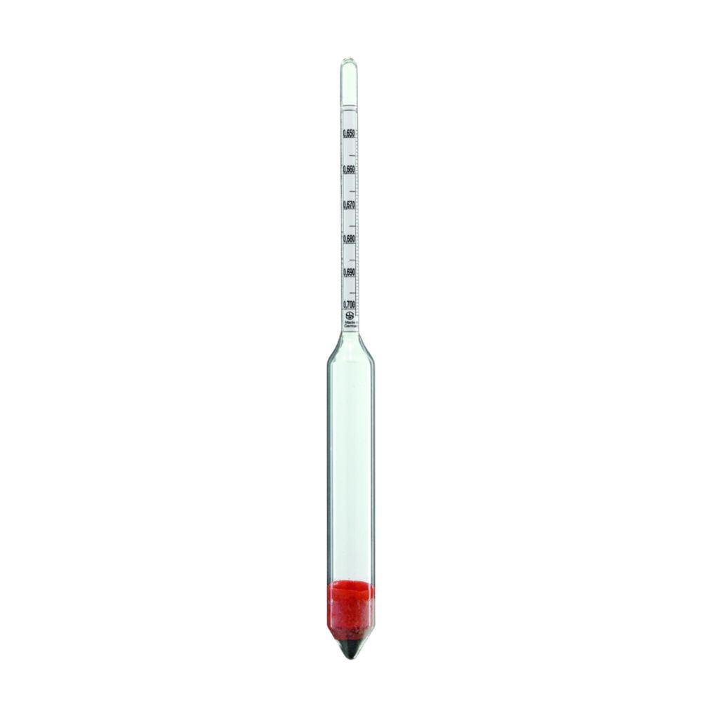 Ludwig Schneider Density Hydrometer 1.300–1.400: 0.001 g/cm³ without Thermo Scientificmeter, Reference Temp. 20°C, Total Length 300 mm, with Factory Test Certificate