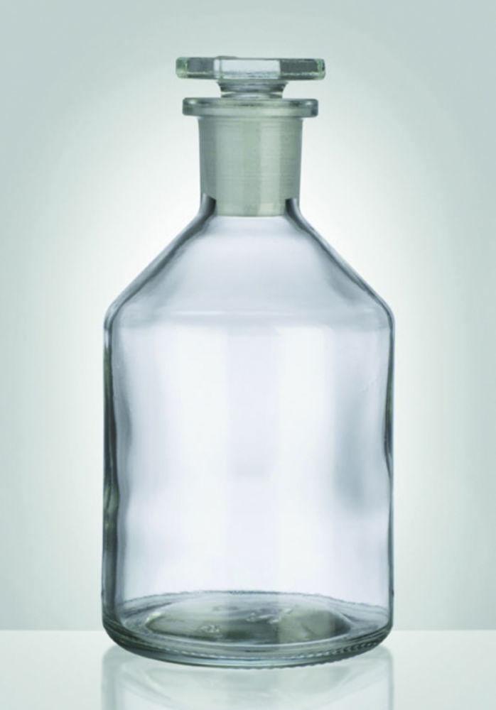 Bohemia Bottle with Sloping Shoulder 500 ml Narrow Neck, Clear Glass with Ground-in Flat Glass Stopper

