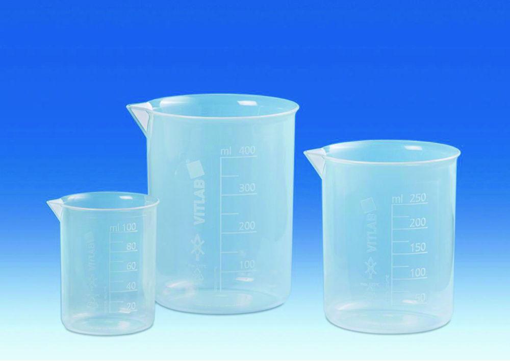 VITLAB Griffin Cups 50 ml PP, Highly Transparent with Raised Scale, Pack of 12

