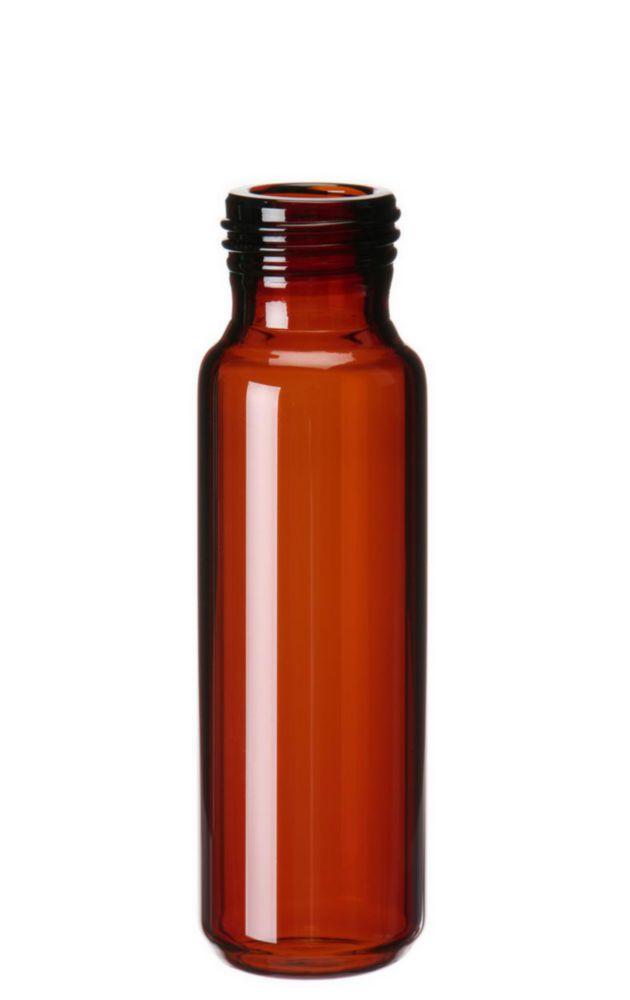 LLG Labware Fine Thread Bottles, 20 mL, Brown Glass, Round Bottom, 75.5 x 22.5 mm, Pack of 100