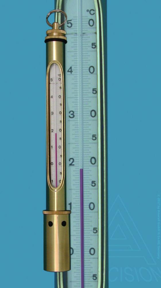 Amarell Well Scoop Thermometer, 0+50:0.5°C, Milk Glass Scale, Red Special Liquid, Suitable for Government Verification