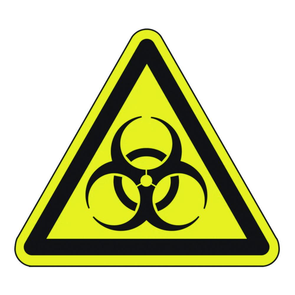 Warning sign, "Warning of biohazard", foil, self-adhesive, length 200 mm