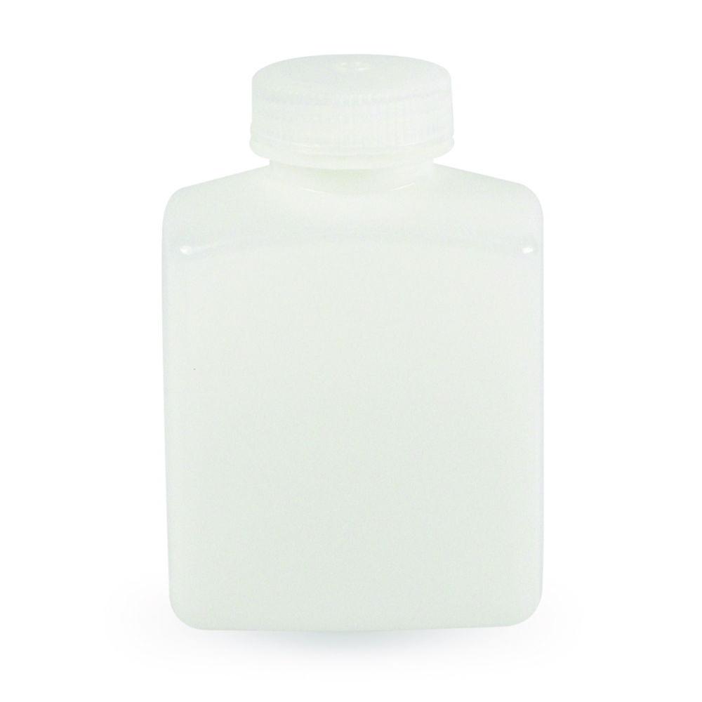 LLG Wide Mouth Bottle, 125 mL, Rectangular, HDPE with Screw Cap, Pack of 12