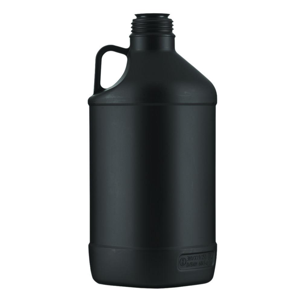 Kautex UN Narrow Mouth Bottle 2500ml SafeGrip Black HDPE (Without Closure)

