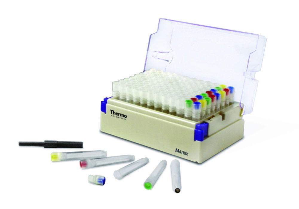 Thermo Matrix Screw Cap Trays with Grey Caps (Pack of 5 Racks of 96 Caps)