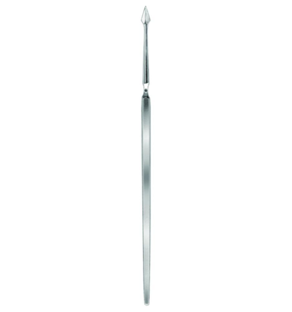 Dissecting needles,length 140 mm,metal handle lancet-shape