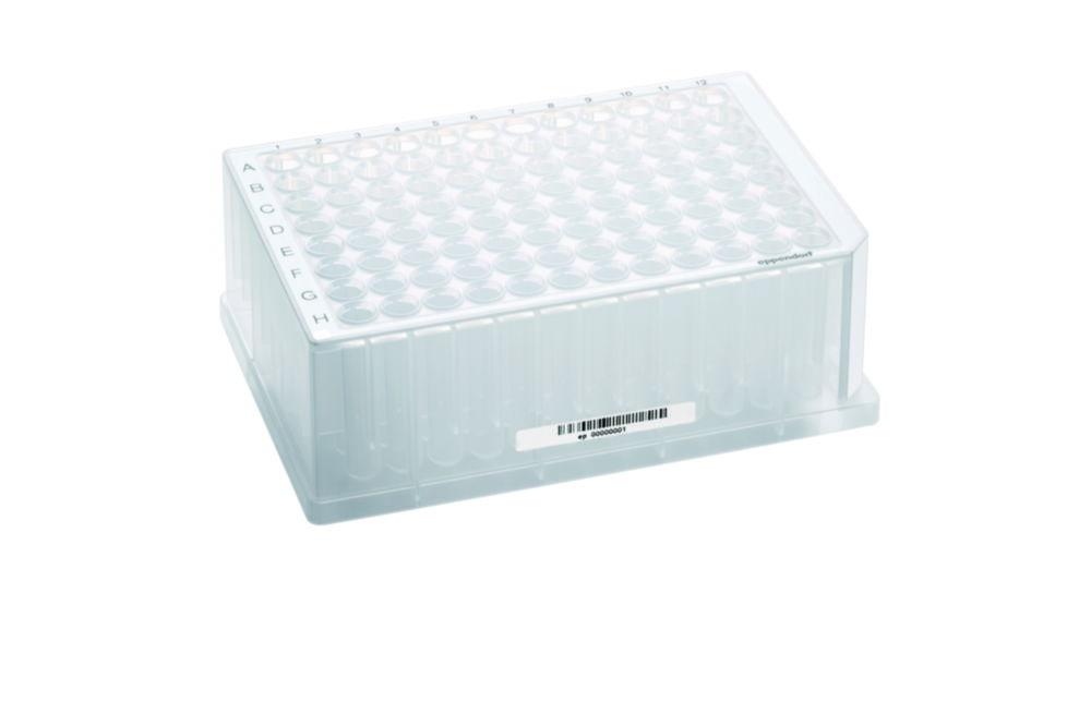 Eppendorf Deepwell Plate 96/1000 µl with Barcodes, Sterile, Def. Color Wells, Colorless, Pack of 80 Plates

