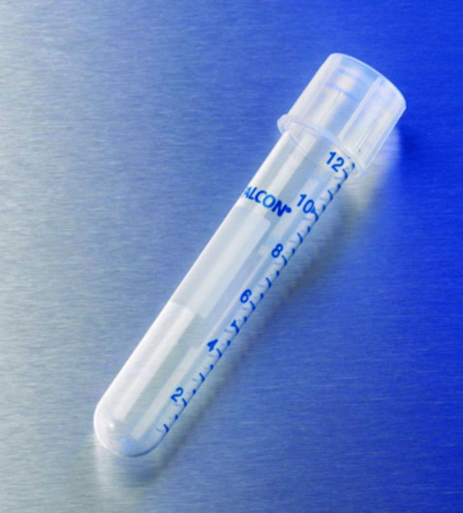Falcon Round-Bottom Tubes w. srew cap, 14 ml, PS 100x17 mm, sterile, pack of 500